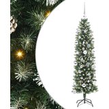 vidaXL Umjetno vitko božićno drvce s stalakom Zelena i bijela 150 cm | shoptok.hr