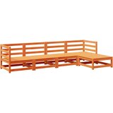  The Living Store Vrtna sedežna garnitura 5-delna voščeno rjava trdna borovina - Vrtna Sedežna Garnitura, (21446680) | Shoptok.si