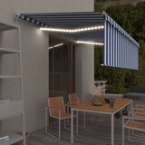 vidaXL ročno zložljiva tenda s senčilom led 5x3 m modra in bela | Shoptok.si