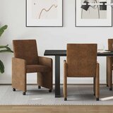 vidaXL Jedilni stoli 2 pcs Rjava 57 x 66 x 94 cm Umetno semiš usnje | Shoptok.si
