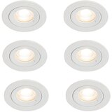 QAZQA Set van 6 inbouwspots wit rond GU10 50mm IP44 - Xena Cene