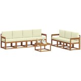  Set vanjskih sofa s jastukom 8 pcs Prirodna i krem | Eponuda.ba