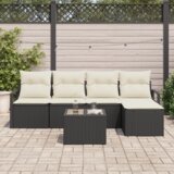 vidaXL 5-delni vrtni kavč set z blazinami rjav poly ratan | Shoptok.si