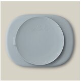 Interbaby silikonski tanjur s poklopcem Blue Grey | shoptok.hr