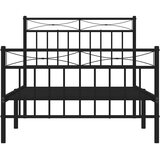  Metalni okvir kreveta uzglavlje i podnožje crni 100x190 cm | shoptok.hr