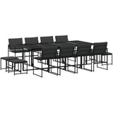  13dijelni vrtni blagovaonski set s jastucima crni od tekstilena | shoptok.hr
