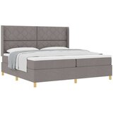 vidaXL Boxspring - Krevet s oprugama s madracem Sivo-smeđa 200 x 200 cm tkanina | shoptok.hr