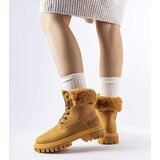 Gemre Brown boots with decorative fur by Alberta | Shoptok.si