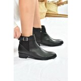 Fox Shoes Women's Black Short Heeled Daily Boots Cene