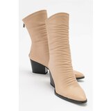LuviShoes LAVAL Beige Skin Women's Boots Slike