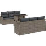  Set vrtnih sofa od 7 delova s jastučićima siva poli ratan Dvosjed vrtna sofa s skladištem i jastučićima siva poli ratan | shoptok.hr