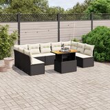vidaXL 10-dijelni set vrtnih sofa s jastucima crni od poliratana | shoptok.hr