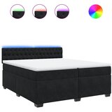  Krevet s oprugama i madracem crni 200x200 cm baršunasti | shoptok.hr