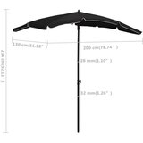  Vrtni suncobran sa stupom 200 x 130 cm crni | Eponuda.ba