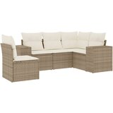  The Living Store Vrtna sedežna garnitura 5-delna z blazinami bež poli ratan - Vrtna Sedežna Garniture, (21447622) | Shoptok.si