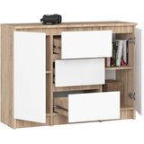 AKORD Komoda, 2 Vrata In 3 Predali, Hrast Sonoma/Bela, (5000332346) | Shoptok.si