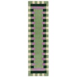 Flair Rugs zelen/vijoličen ročno tkan volnen tekač 60x230 cm kai wool border – | Shoptok.si