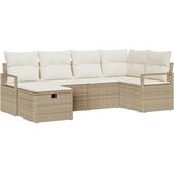  Sjedeća garnitura za vrt 6 kom. Bež poliratan 232 x 122 x 85 cm | shoptok.hr