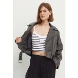 PepeJeans biker jakna amalia ženska, siva barva, PL402422