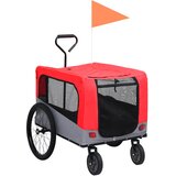 vidaXL 2-u-1 prikolica za bicikl i kolica za ljubimce crveno-siva Cijene