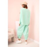 Kesi Włoski Set of new punto sweatshirt pants light mint | Shoptok.si