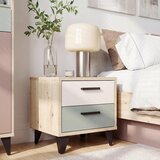 CARRYHOME Nočna Omarica Raven, Barva Hrasta, Žajbljevo Zelena | Shoptok.si