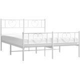  Metalni okvir kreveta uzglavlje i podnožje bijeli 120x200 cm | shoptok.hr
