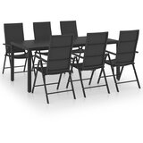  7-dijelni vrtni blagovaonski set crni | shoptok.hr