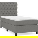 Maison Chic Box spring postelja - Vzmetna postelja z vzmetnico temno siva 80x200 cm blago SL12835, (21900797) | Shoptok.si
