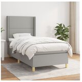  Box spring postelja z vzmetnico svetlo siv 100x200 cm blago | Shoptok.si