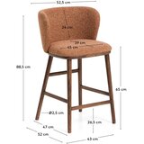 Kave Home Oblazinjen barski stol v barvi terakote (višina sedeža 65 cm) Ciselia – | Shoptok.si