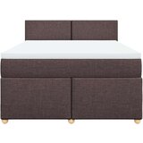 vidaXL Box spring postelja z vzmetnico temno rjava 140x200 cm blago, (21304373) | Shoptok.si