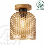  Plafonsko svetlo ROCCO WOOD 1xE27/15W/230V hrast/dimljeno bež prečnik 18 cm | Eponuda.com