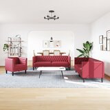  3-dijelni set sofa Chesterfield crvena boja vina baršunasti | Eponuda.ba