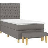  Box spring postelja z vzmetnico temno siva 100x200 cm blago, (20724059) | Shoptok.si