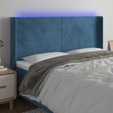The Living Store led posteljno vzglavje temno modro 163x16x118/128 cm žamet - led vzglavje, (21438290) Cene