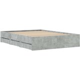 vidaXL Posteljni okvir s predali betonsko siv 120x190cm inženirski les, (20954449) | Shoptok.si