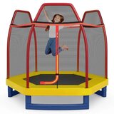  Trampolin Ø223 cm z varnostno mrežo, nosilnost do 150 kg, rumeno - rdeč | Shoptok.si