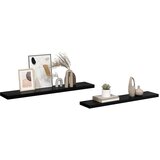  Plutajuće zidne police 2 kom sjajne crne 120x23,5x3,8 cm MDF | Eponuda.com