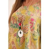 Kesi Włoski Women's cotton blouse with butterfly motif and short sleeves kiwi | shoptok.hr