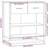vidaXL Komoda boja hrasta 68x35x76 cm konstruirano drvo | shoptok.hr