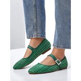 Resti Women's checkered ballet flats with a buckle and strap Riffos Cene