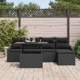  Sjedeća garnitura za vrt s jastukom 6 pcs Crna | shoptok.hr