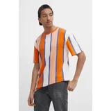 Karl Kani Bombažna kratka majica moški, oranžna barva