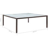 Poli vrtni blagovaonski stol smeđi 200 x 200 x 74 cm od poliratana | shoptok.hr