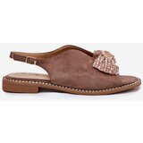 S. BARSKI Womens Sandals With Bow On Flat Heel Beige S.Barski | Shoptok.si