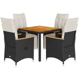  5-dijelni vrtni bistro set od poliratana s jastucima crni | Eponuda.ba