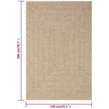  140 x 200 cm s izgledom jute unutarnji i vanjski | shoptok.hr