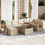 vidaXL 8-dijelni set vrtnih sofa od poliratana s jastucima bež bagrem | shoptok.hr
