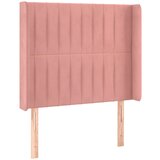 Maison Chic posteljno vzglavje - vzglavna omarica - nočna omarica z ušesi roza 103x16x118/128 cm žamet, (21713132) Cene